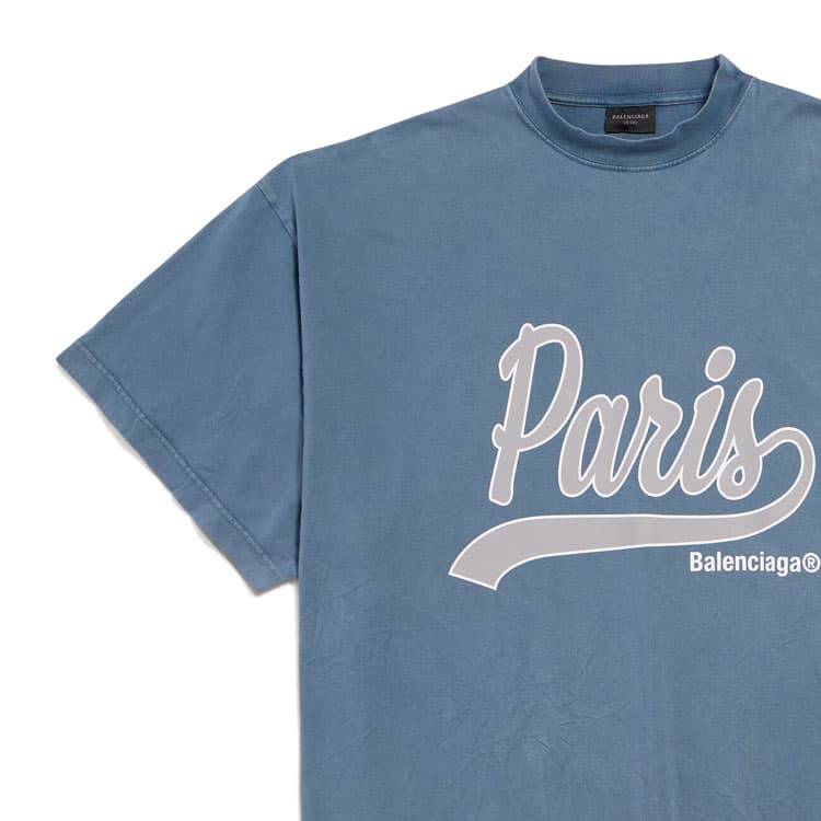 Футболка Balenciaga FW24 Faded Blue Tee - изображение 5