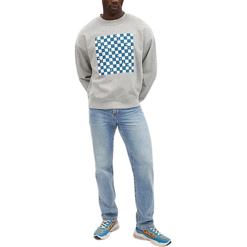 Кофта Coach SS24 Checkerboard Crewneck Sweatshirt Gray - изображение 2
