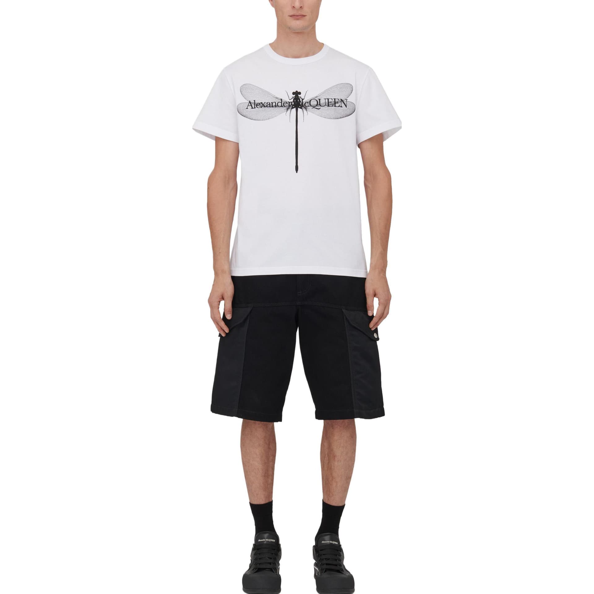 Футболка Alexander McQueen Dragonfly T-Shirt In WhiteBlack T - изображение 2
