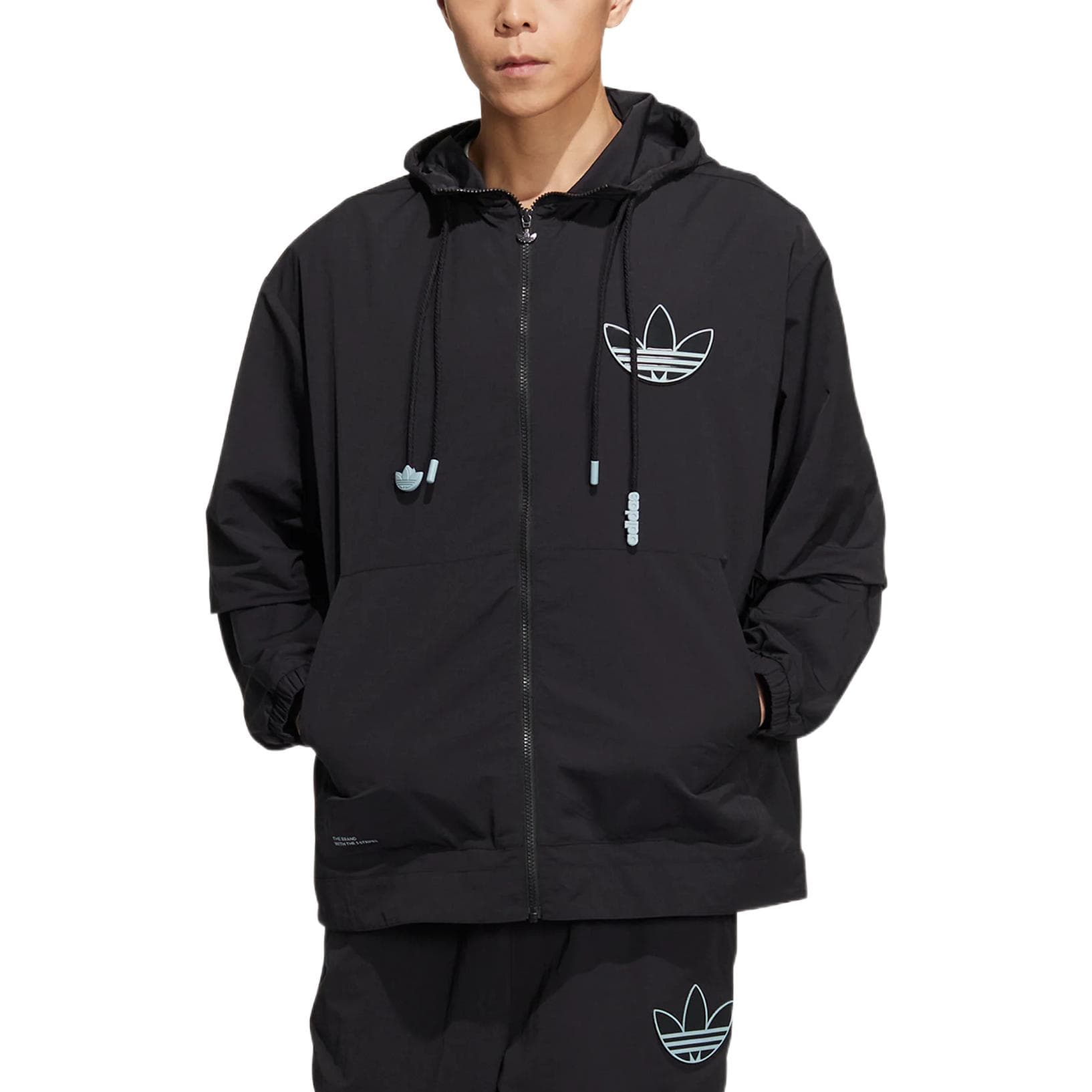 Куртка adidas Originals Logo Hoodie Jacket Black - изображение 2