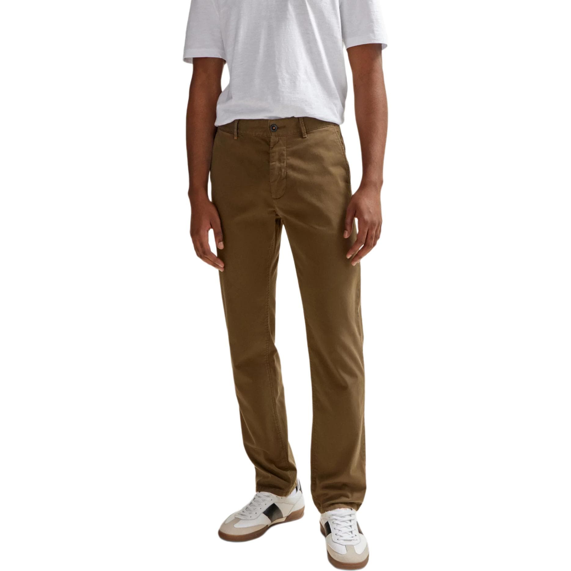 Штаны HUGO BOSS Slim-Fit Chinos In Stretch-Cotton Satin - изображение 2