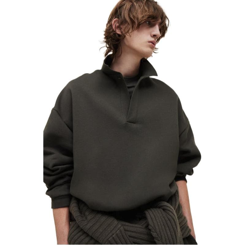 Кофта Fear of God Essentials SS24 Longsleeve Polo Ink - изображение 2