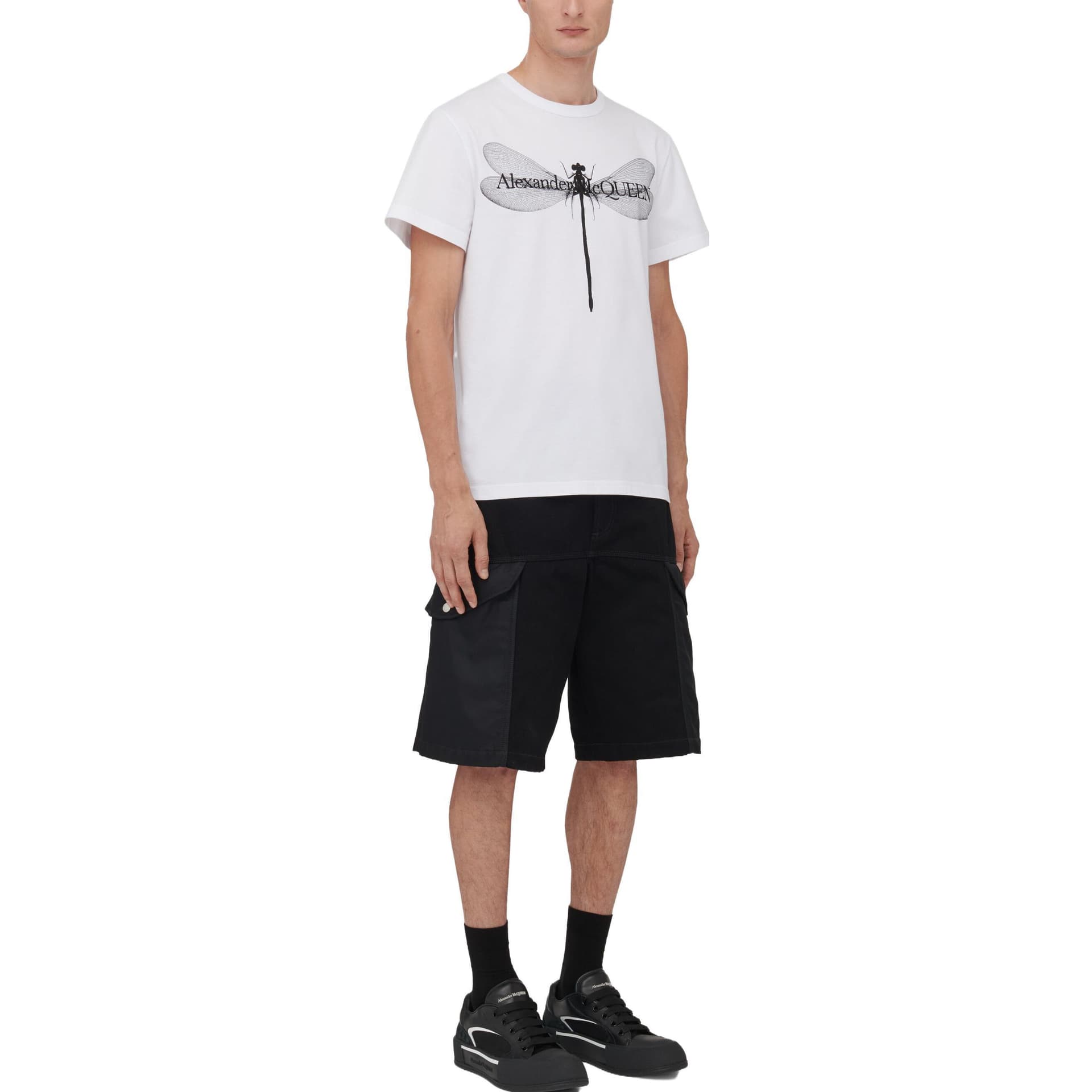 Футболка Alexander McQueen Dragonfly T-Shirt In WhiteBlack T - изображение 4