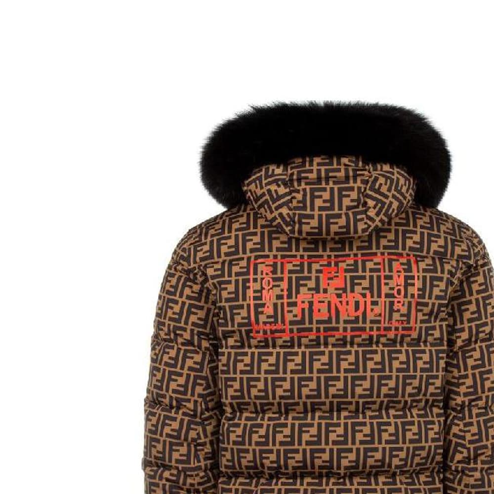 Куртка Fendi SS23 Printed Down Hoodie Jacket Brown - изображение 4