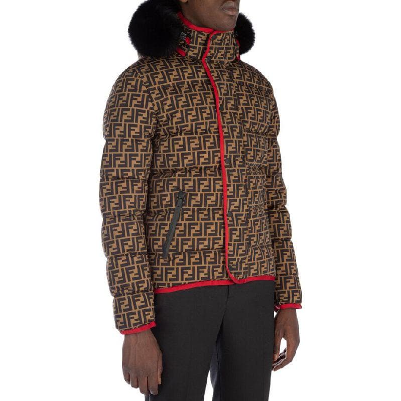 Куртка Fendi SS23 Printed Down Hoodie Jacket Brown - изображение 2