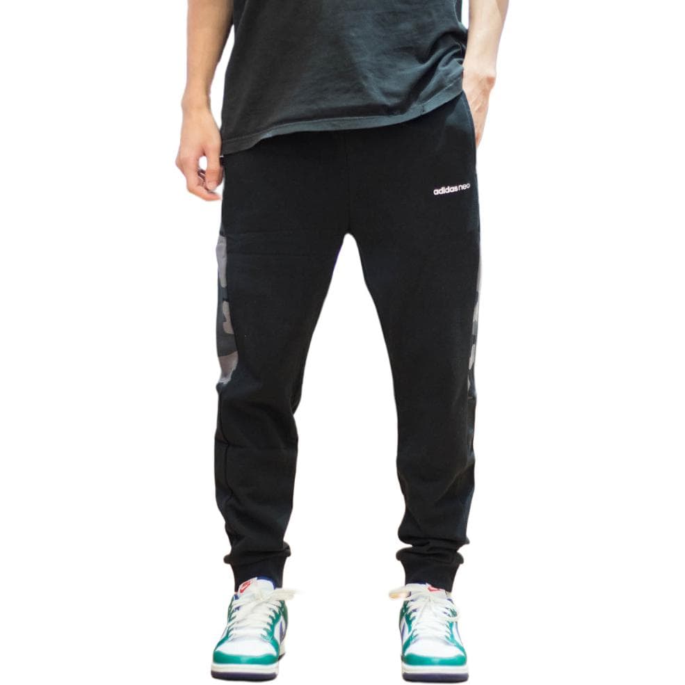 Штаны Adidas Neo Черные Мужские Вязаные Спортивные Штаны - изображение 4