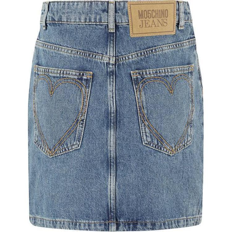 MOSCHINO Джинсовые короткие юбки женские синие - изображение 2