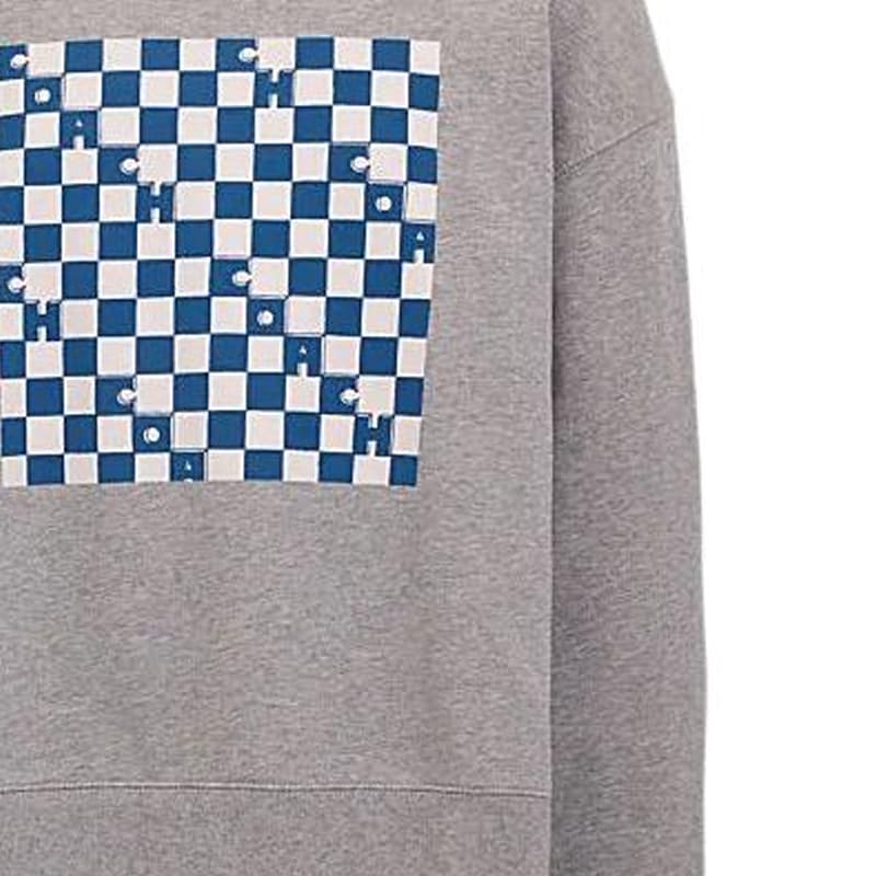 Кофта Coach SS24 Checkerboard Crewneck Sweatshirt Gray - изображение 6