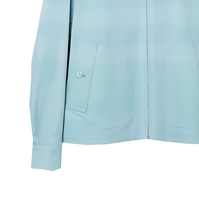 Куртка Burberry SS23 Check Print Zip Jacket Blue - изображение 5