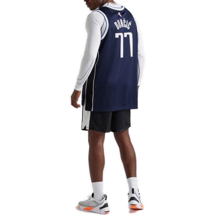 Баскетбольная майка Jordan Dallas Mavericks Doncic 77 Mesh Jersey Navy - изображение 4