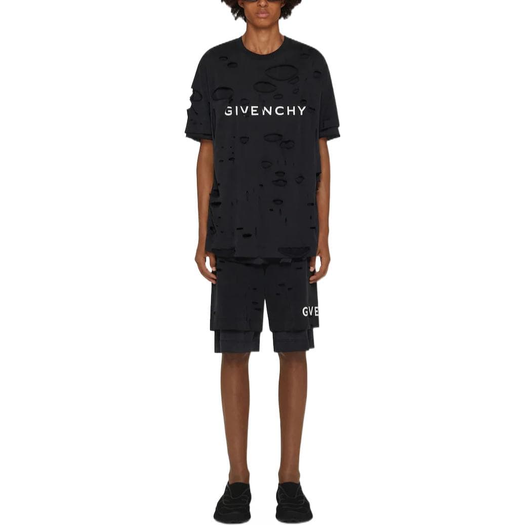 Футболка Givenchy SS23 Logo Print Distressed T-Shirt Black - изображение 3