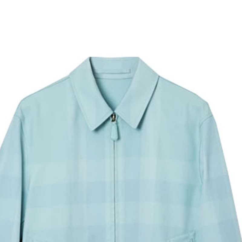 Куртка Burberry SS23 Check Print Zip Jacket Blue - изображение 3