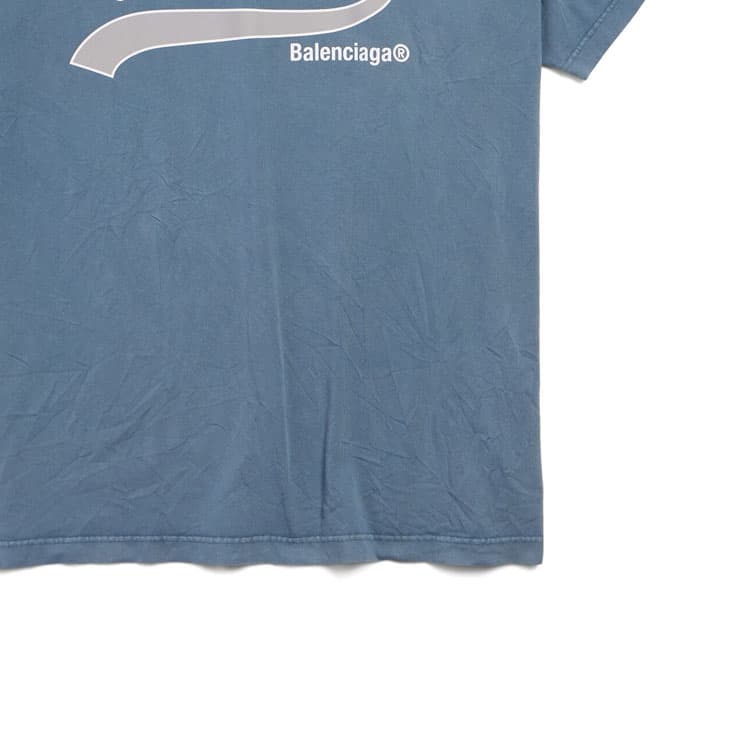 Футболка Balenciaga FW24 Faded Blue Tee - изображение 6
