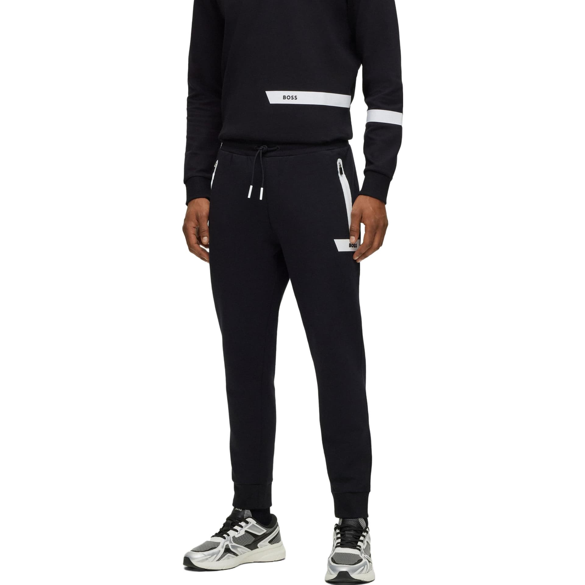 Штаны HUGO BOSS Cotton-Blend Tracksuit Bottoms With Logo Stripe - изображение 3