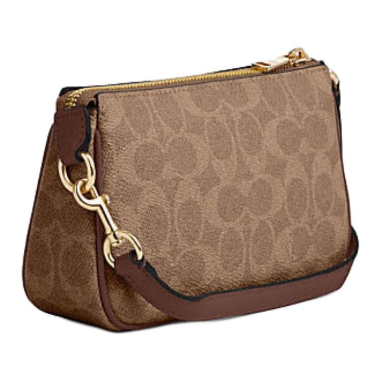 Мини-сумка COACH Nolita Искусственная кожа Одно плечо Сумка Маленькая Женская Коричневая Желтая и Коричневая - изображение 2
