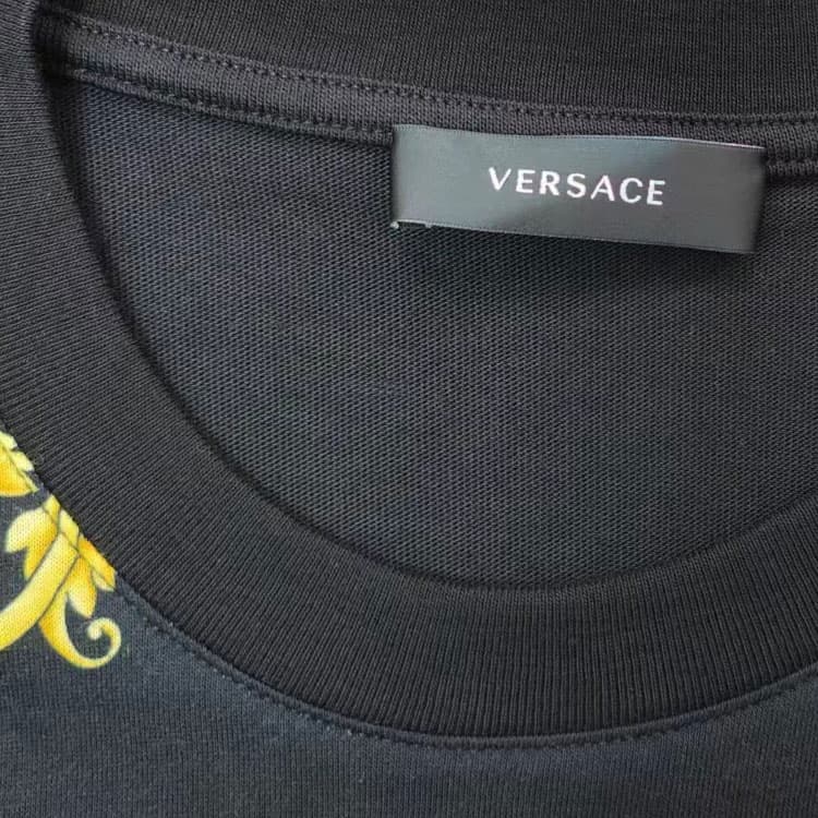Футболка VERSACE Мужские черные T-рубашки - изображение 3