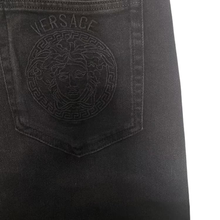 Штаны VERSACE Мужские черные джинсы - изображение 5
