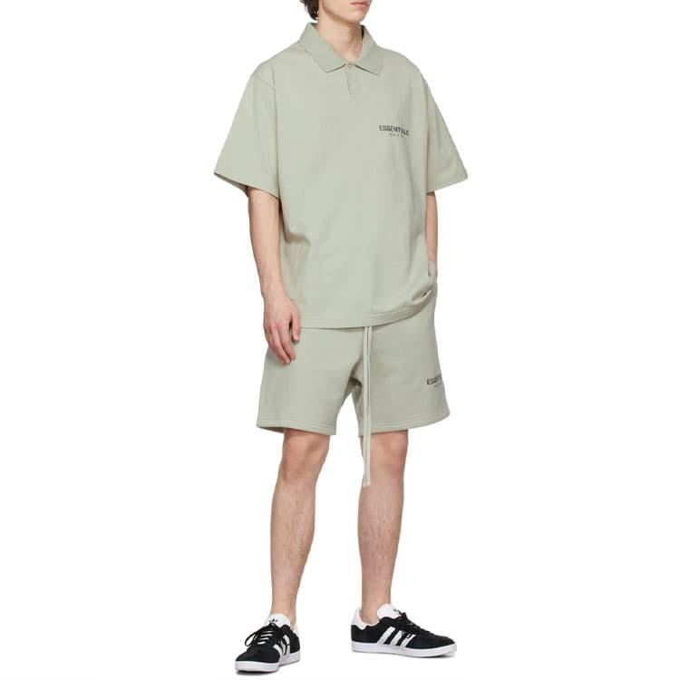 Поло Fear of God Essentials FW21 SSENSE Exclusive Jersey Polo GreenConcrete LogoPolo - изображение 4