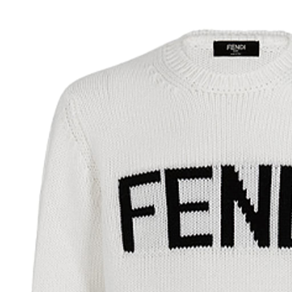Кофта Fendi Logo Wool Pullover Sweater White — фото 3