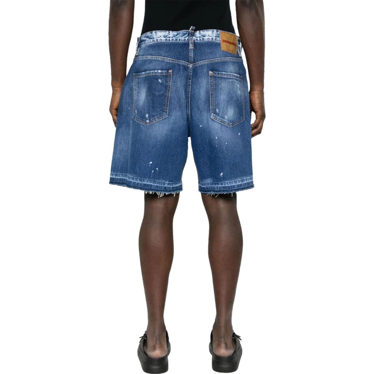 Джинсовые шорты DSQUARED2 FW23 Mid-Rise Distressed Denim Shorts Blue - изображение 3