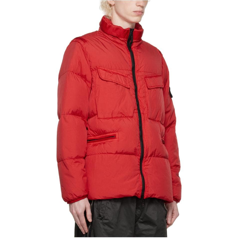 Зимняя куртка Stone Island Logo Puffer Jacket Red - изображение 4