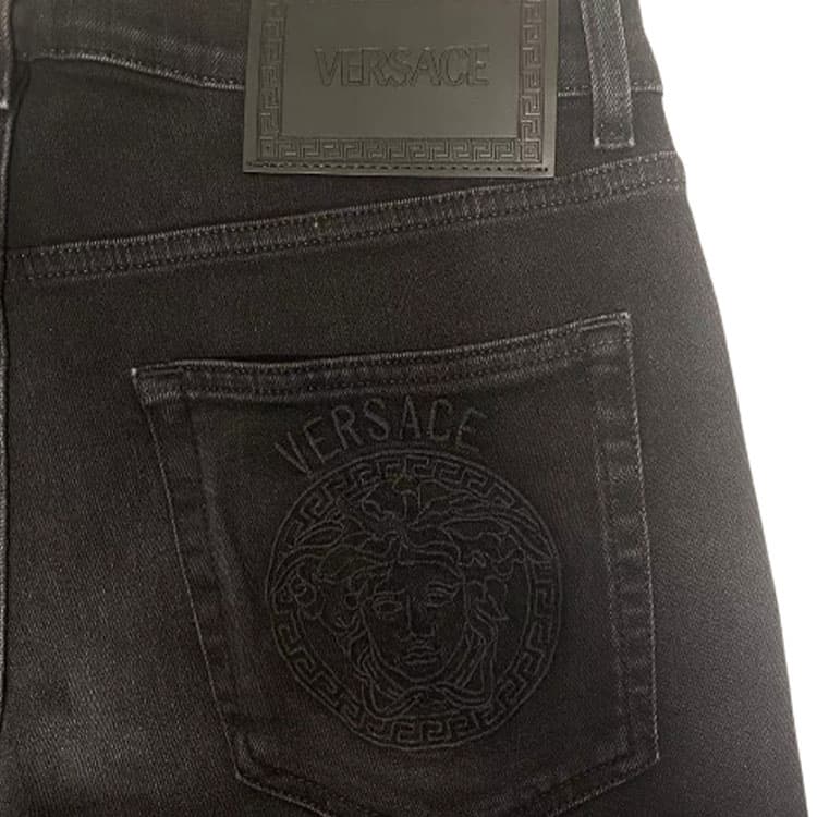 Штаны VERSACE Мужские черные джинсы - изображение 3
