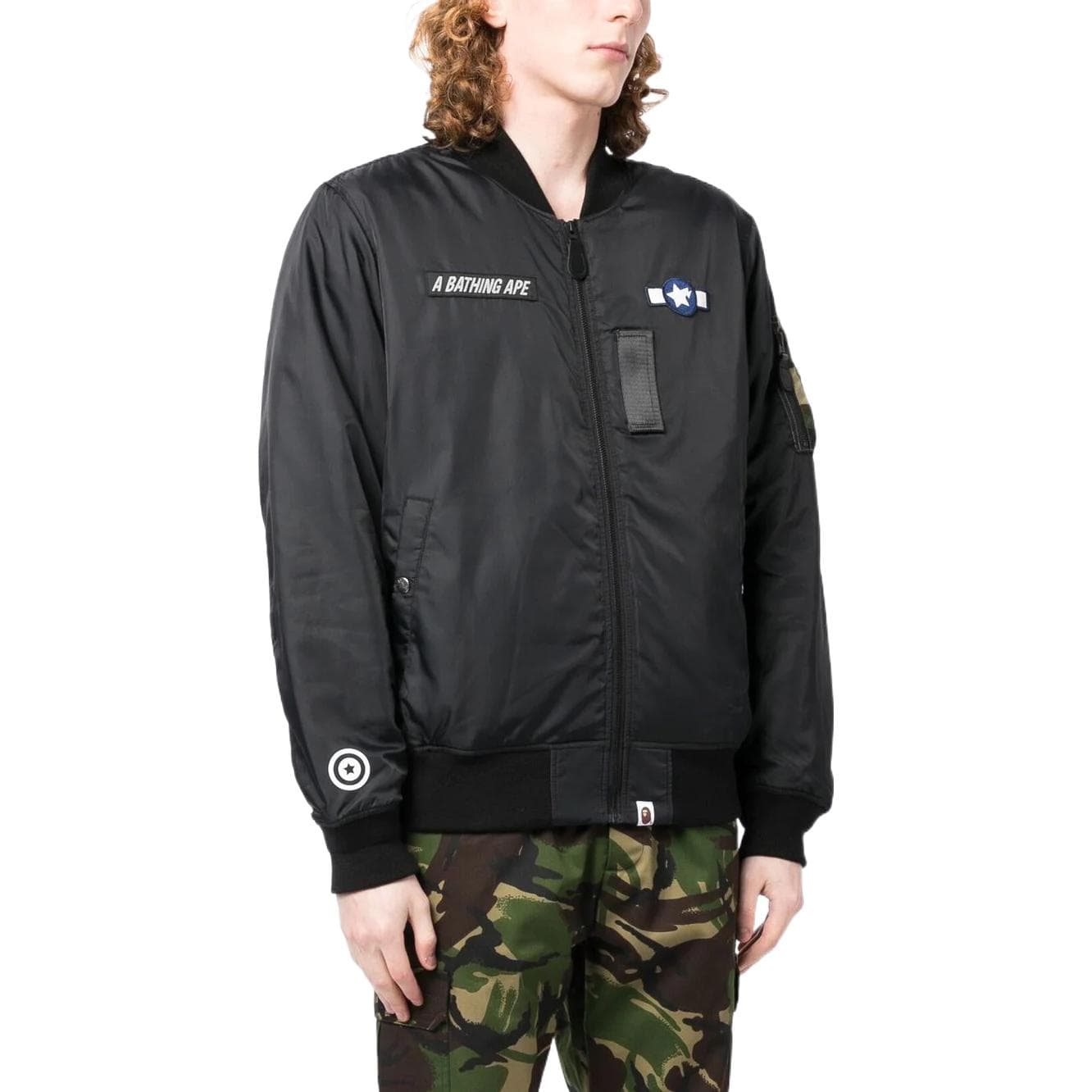 Куртка A BATHING APE FW22 Logo Patch Bomber Jacket - изображение 2