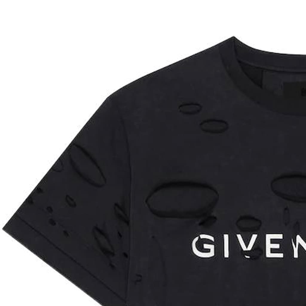 Футболка Givenchy SS23 Logo Print Distressed T-Shirt Black - изображение 6
