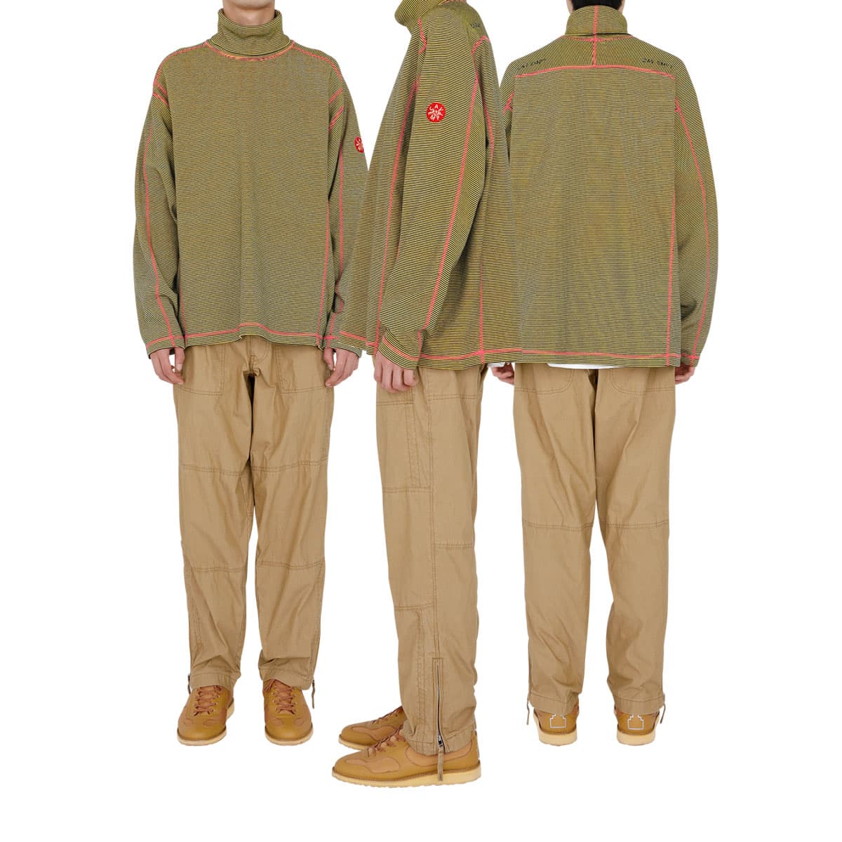 Кофта Cav Empt SS22 Overdye Stripe Rib Turtle Neck Long Sleeve Tee T - изображение 3