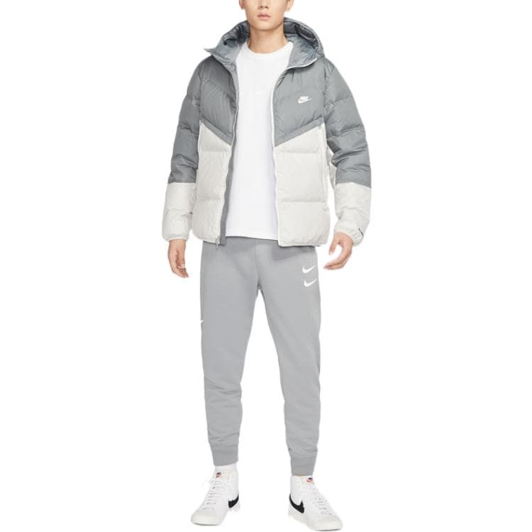 Зимняя куртка Nike Logo Hooded Down Jacket Grey - изображение 5