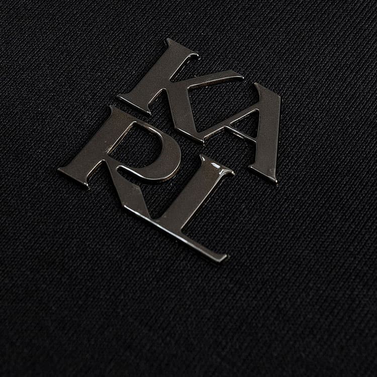 Футболка KARL LAGERFELD Однотонный Пуловер С Круглым Вырезом И Логотипом, Мужской, Черный - изображение 3
