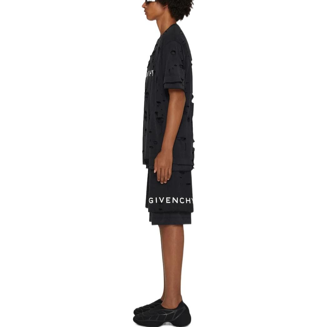 Футболка Givenchy SS23 Logo Print Distressed T-Shirt Black - изображение 4