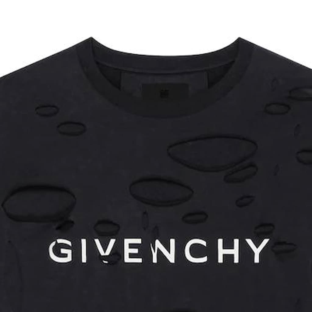 Футболка Givenchy SS23 Logo Print Distressed T-Shirt Black - изображение 5