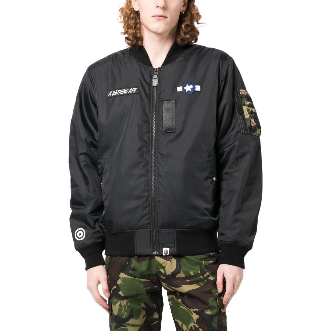Куртка A BATHING APE FW22 Logo Patch Bomber Jacket - изображение 3