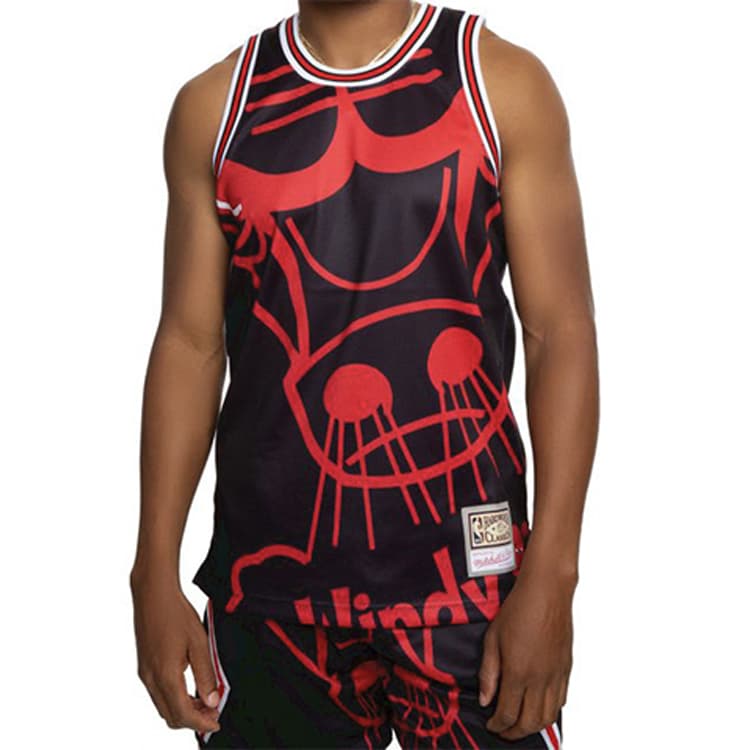 Баскетбольная майка Mitchell & Ness Big Face Bulls Black - изображение 3