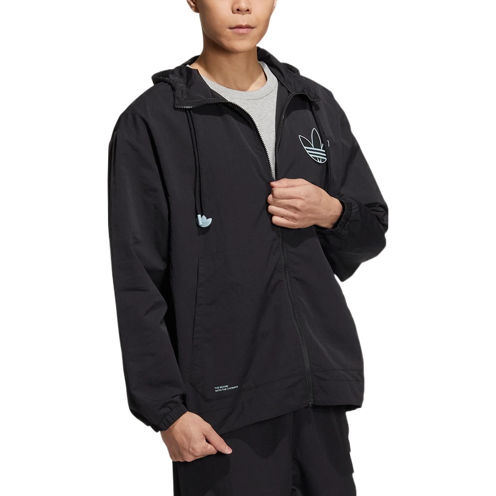 Куртка adidas Originals Logo Hoodie Jacket Black - изображение 3