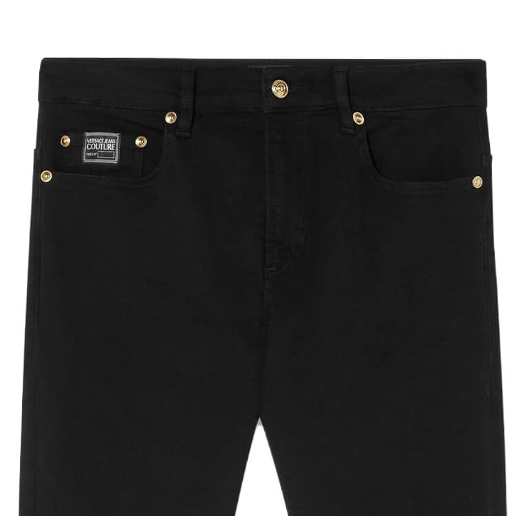 Штаны Versace Jeans Couture FW23 Button Denim Pants Black - изображение 5