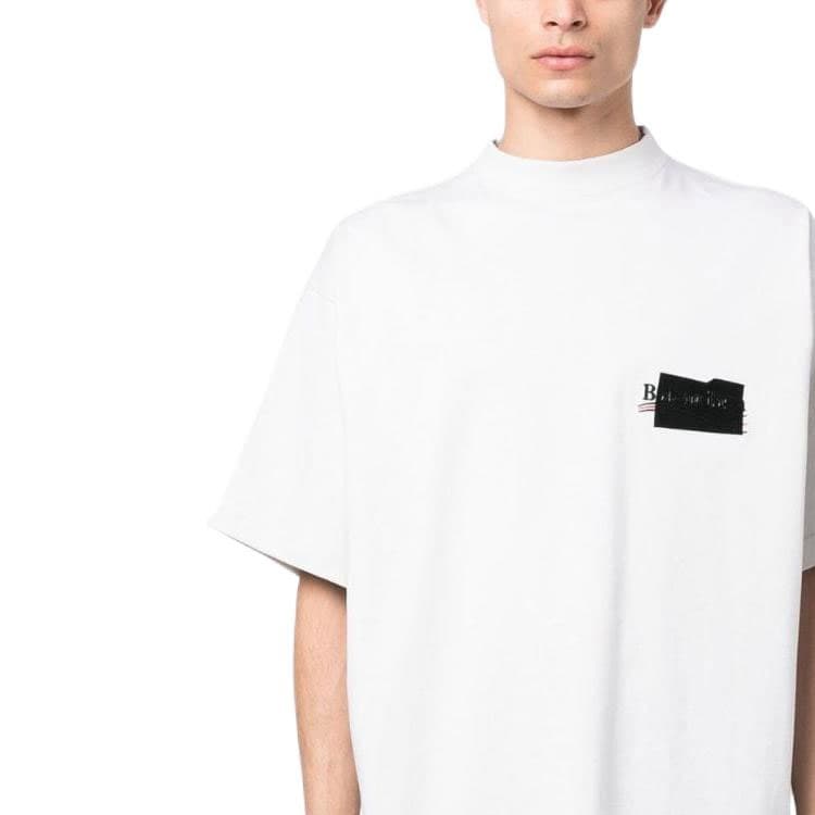 Футболка Balenciaga SS23 Embroidered Logo T-Shirt White - изображение 5