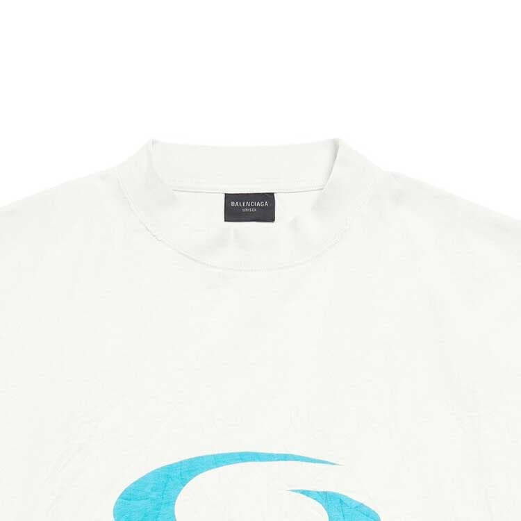 Футболка Balenciaga T-рубашка свободного кроя унисекс белая - изображение 3