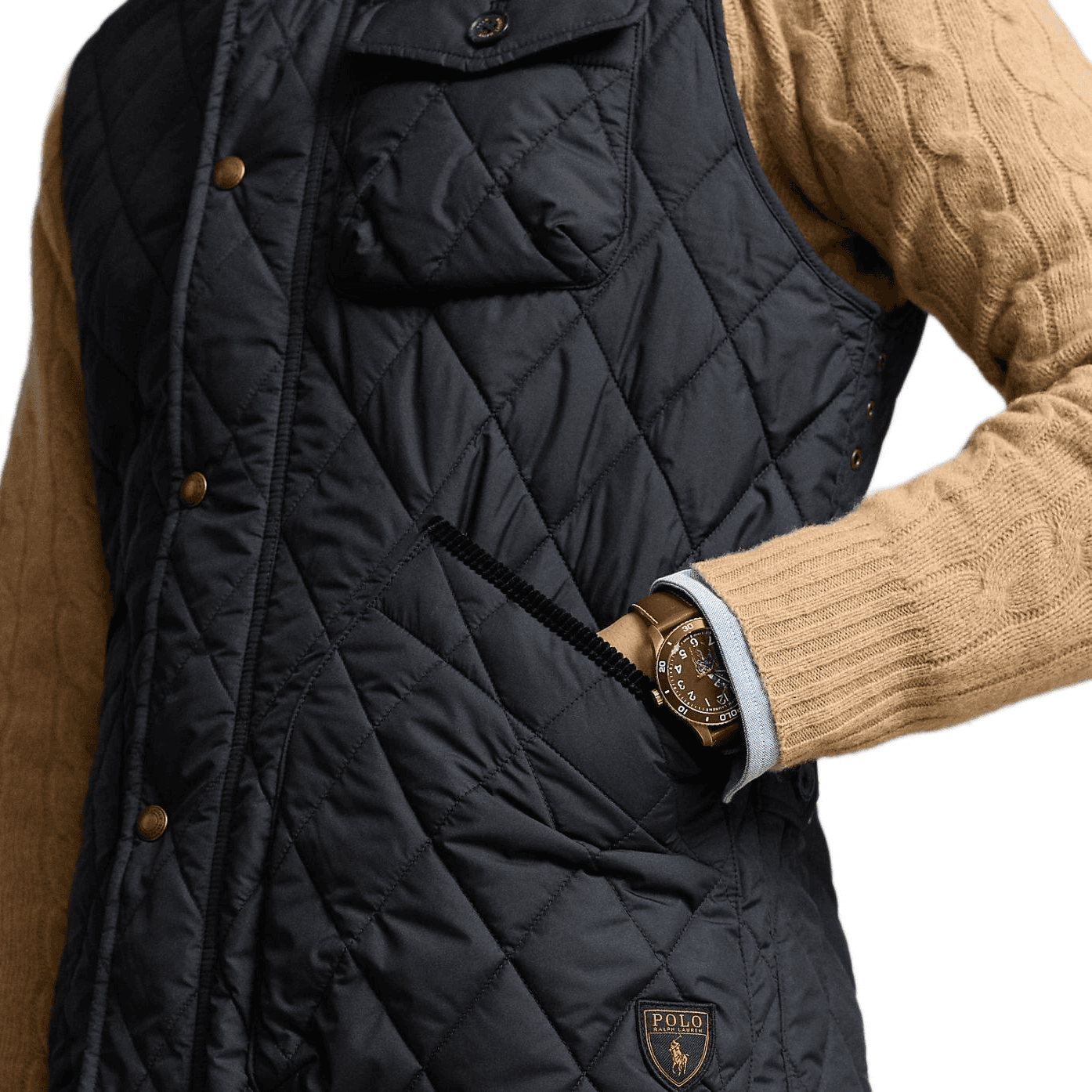 Жилет Polo Ralph Lauren FW24 Мужской жилет Polo черного цвета - изображение 5