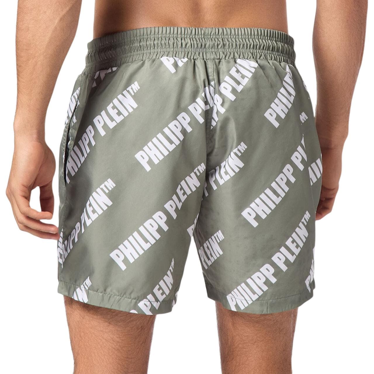 PHILIPP PLEIN SS24 Пляжные шорты Мужские Зеленые - изображение 3