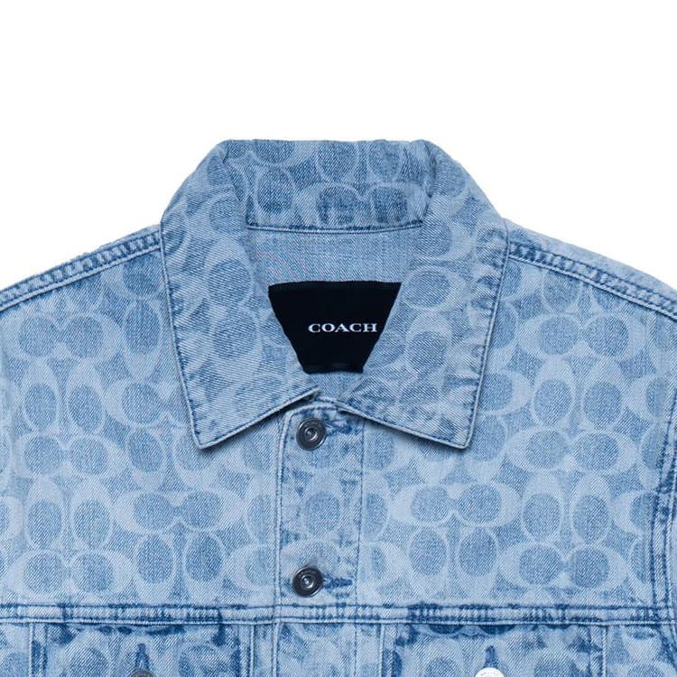Джинсовая куртка COACH Logo Print Denim Jacket - изображение 11