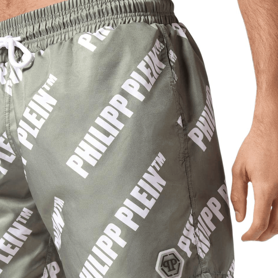 PHILIPP PLEIN SS24 Пляжные шорты Мужские Зеленые - изображение 4