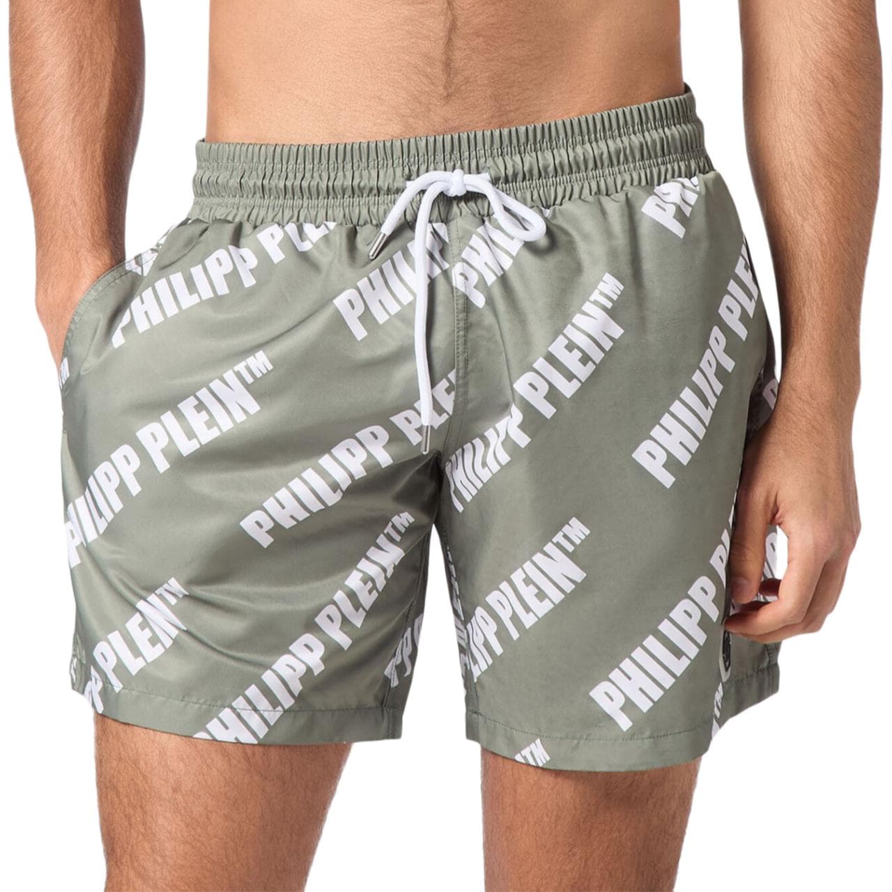 PHILIPP PLEIN SS24 Пляжные шорты Мужские Зеленые - изображение 2