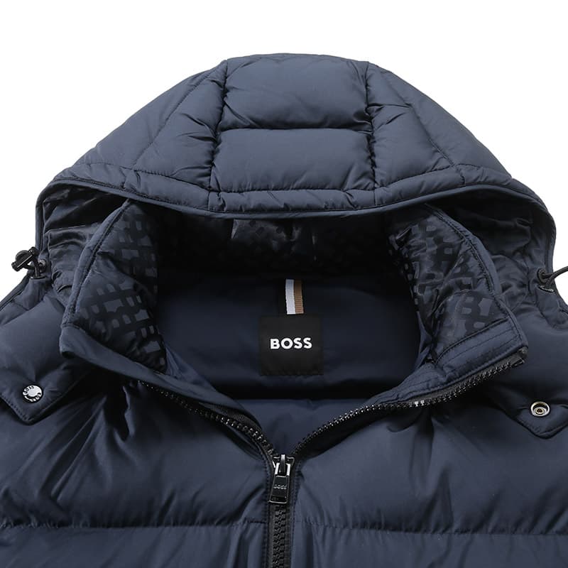 Зимняя куртка пуховик HUGO BOSS SS24 Хлопковый пуховик Мужской Темно-синий - изображение 3