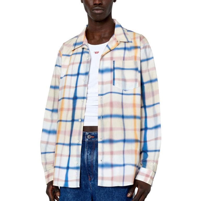 Кофта DIESEL Uneven Check Long-Sleeve Shirt - изображение 3