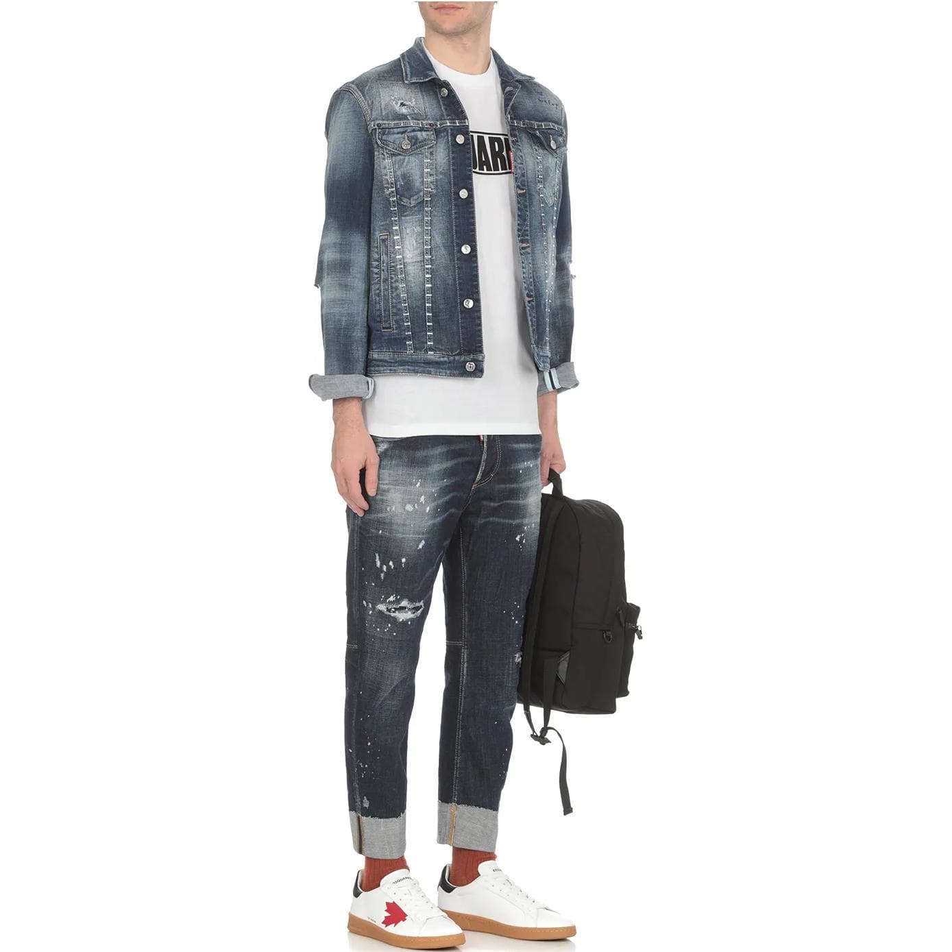 Футболка DSQUARED 2 Белый Мужской T-Рубашки - изображение 4
