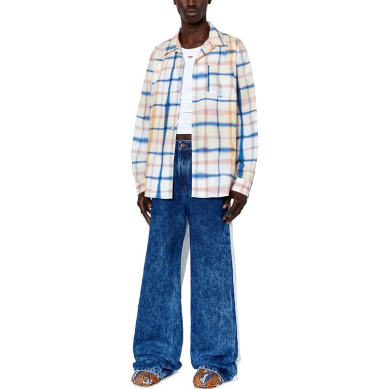 Кофта DIESEL Uneven Check Long-Sleeve Shirt - изображение 2