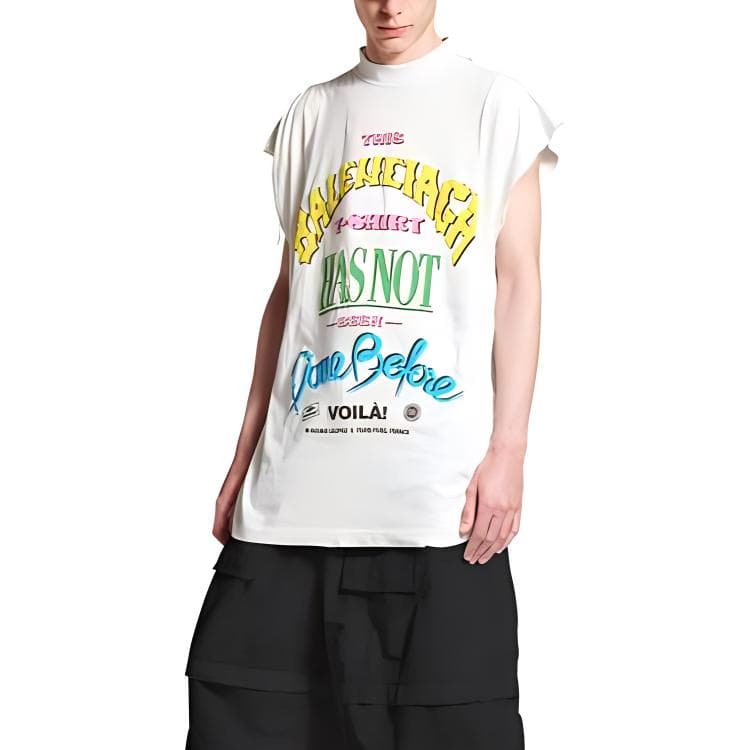 Футболка Balenciaga T-Shirt Oversized In Off White Thin Jersey T - изображение 3