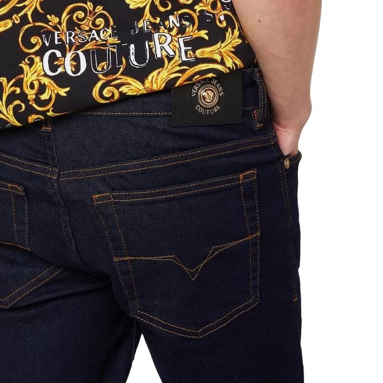 Штаны Versace Jeans Couture Logo Straight Jeans Dark Blue - изображение 5